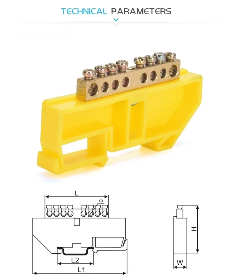 Bus Bar Yellow DIN Rail Terminal Blocks