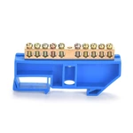 DIN Rail Mounted Neutral Busbar Terminal Block Blue