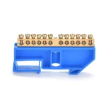 DIN Rail Mounted Neutral Busbar Terminal Block Blue