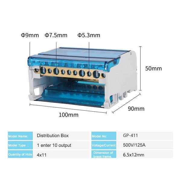 GP 411 Brass Busbar Power Distribution Terminal