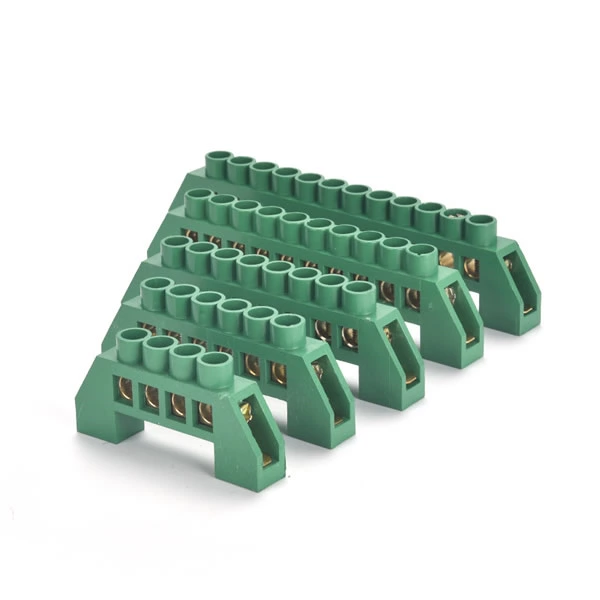 Green Terminal Block Brass PE Busbar