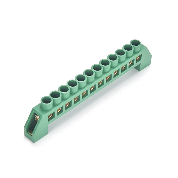 Green Terminal Block Brass PE Busbar