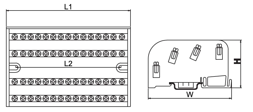 Din rail mounted or screw mounted Distribution Terminals 160A