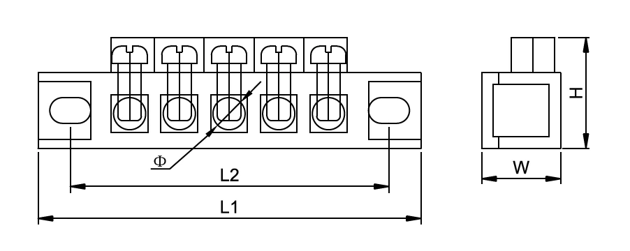 5ways brass bar netutral terminal block