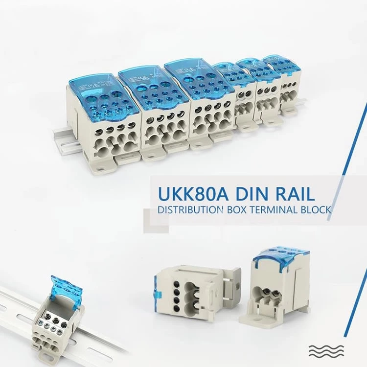 UKK 80A Power Distribution Terminal Block Box on Din Rail terminal block