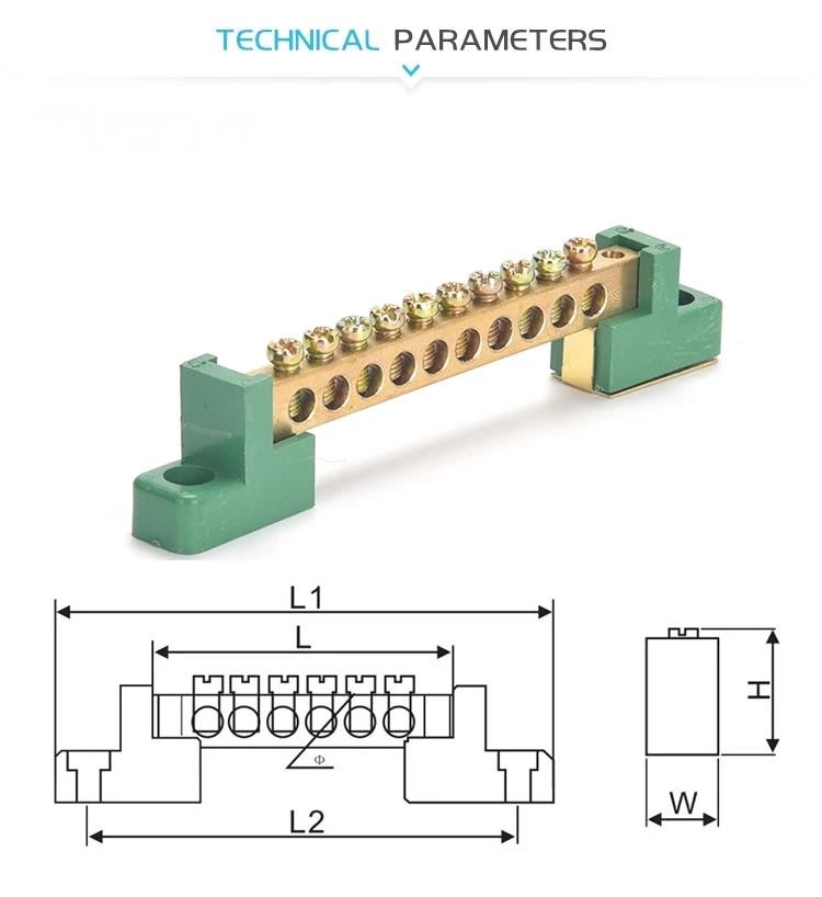 Screw Connection Electrical Ground Terminal Blcok with Holder