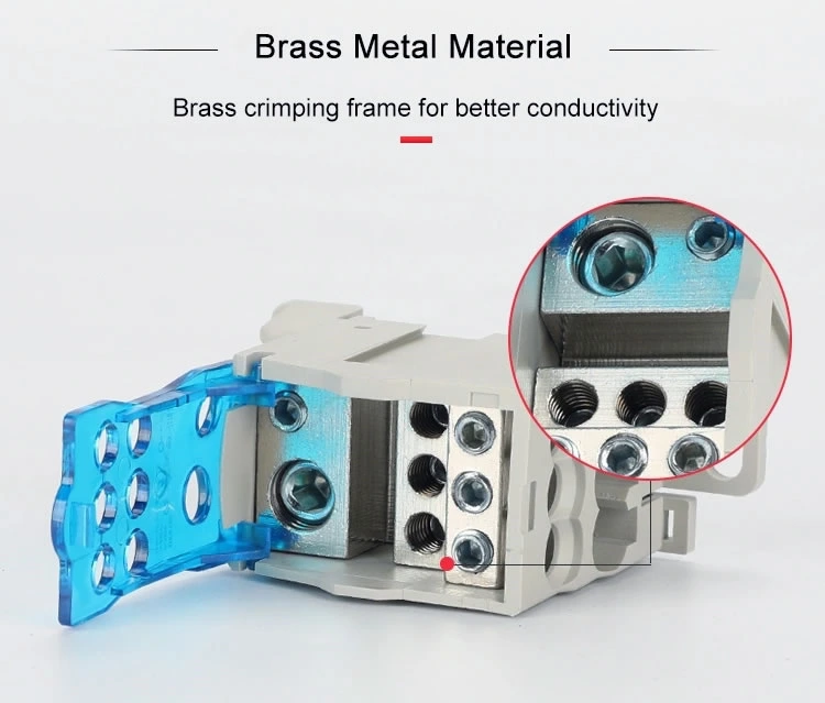 Ukk 125A DIN Rail Screw Distribution Block Terminal Power Supply