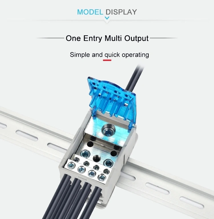 Ukk 400A 35 mm DIN Rail Wiring Distribution Block Junction Box