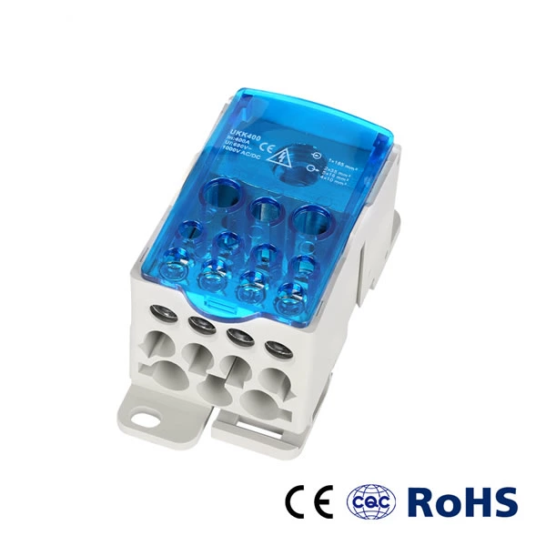 Ukk 400A 35 mm DIN Rail Wiring Distribution Block Junction Box