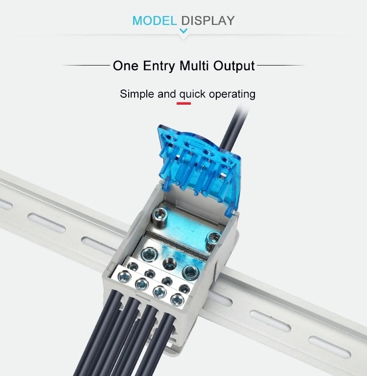 Ukk 500A DIN Rail Electrical Distribution Block Screw Connection