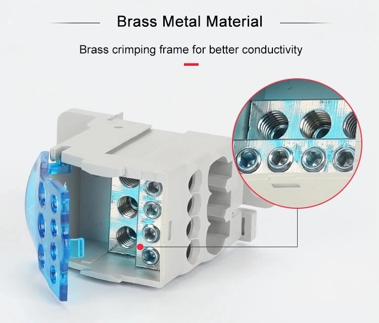 Unipolar Modular Panel Power Screw Cage Distribution Terminal Block