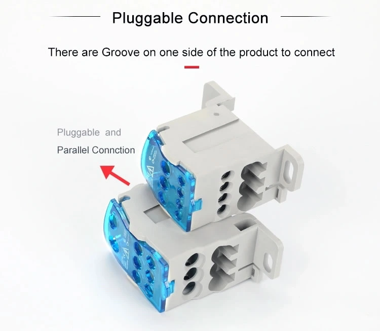 Ukk 500A DIN Rail Electrical Distribution Block Screw Connection