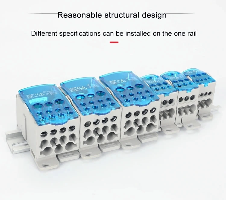 Ukk 400A 35 mm DIN Rail Wiring Distribution Block Junction Box